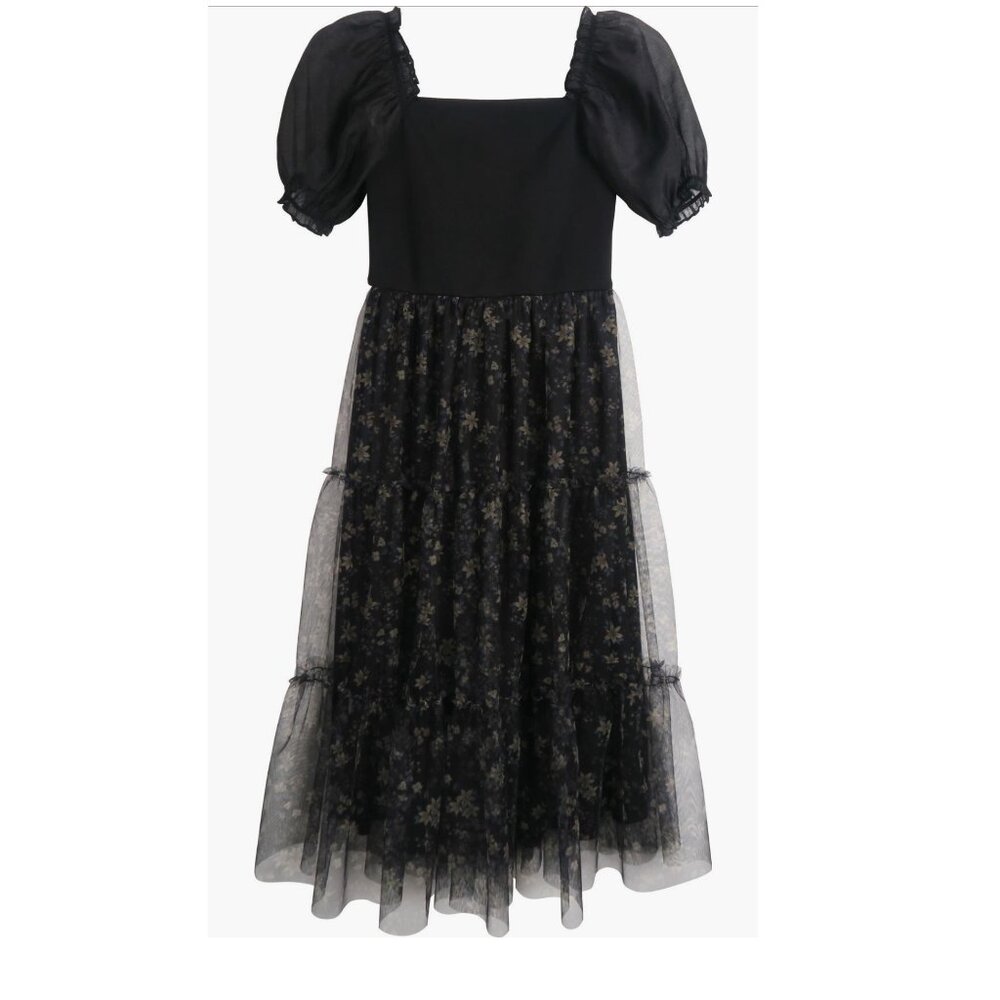 Zunie Kid's Print Puff Sleeve Tiered Dress